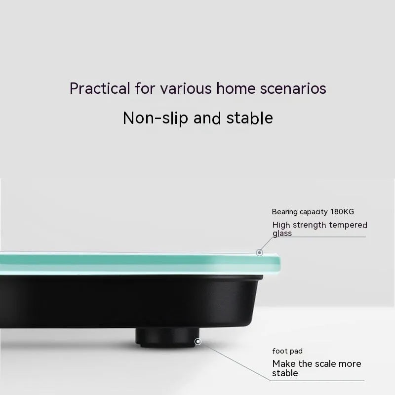 Electronic body weight scale with USB charging in choice of black, rose red or white colour
