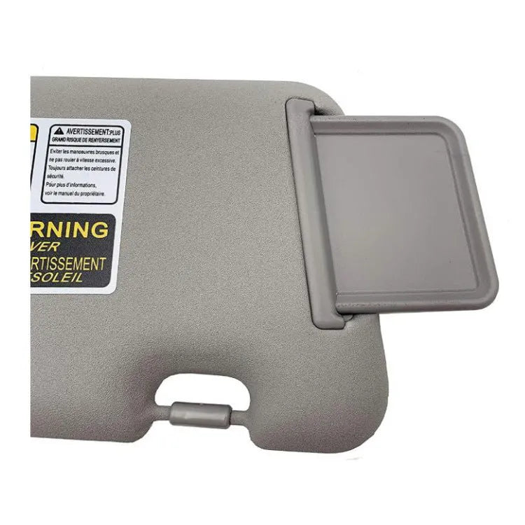 Grey left-side car sun visor, plastic light-shielding board, wired fitting, 45 x 19.5 x 5 cm