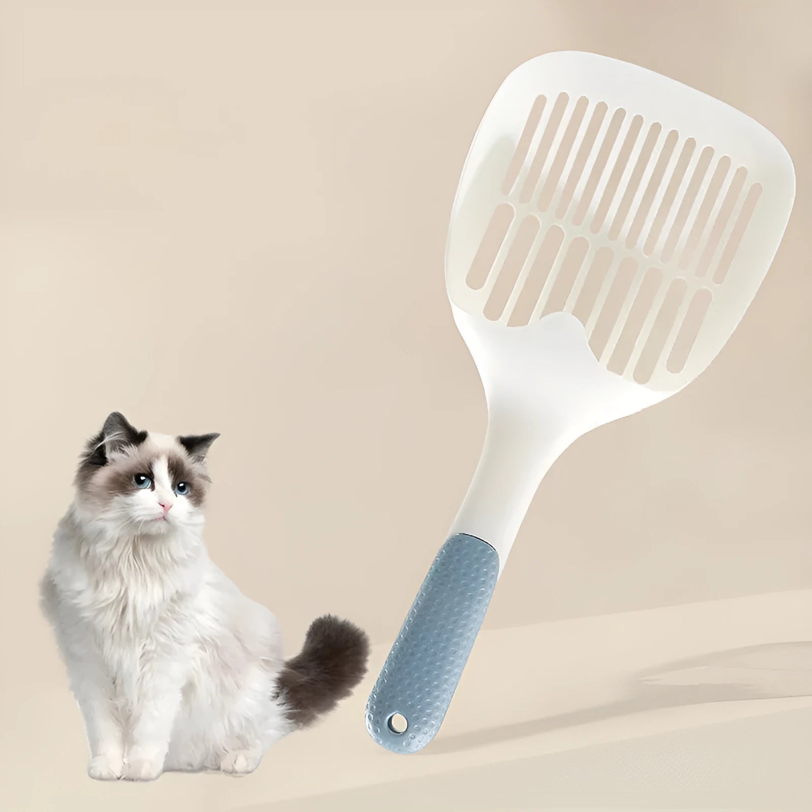 Large plastic cat litter shovel tool for cleaning pet litter trays