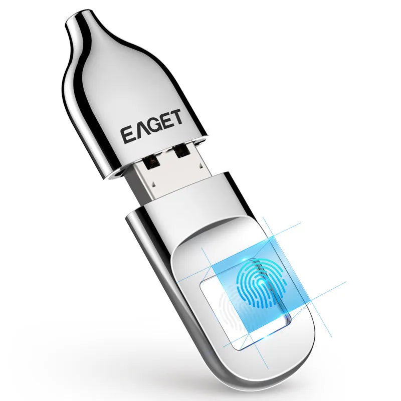 Fingerprint encryption metal USB 2.0 flash drive in 32GB 64GB capacity