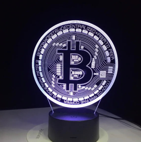 3D LED lamp with seven colour options touch and remote control USB powered acrylic board ABS base