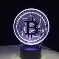 3D LED lamp with seven colour options touch and remote control USB powered acrylic board ABS base