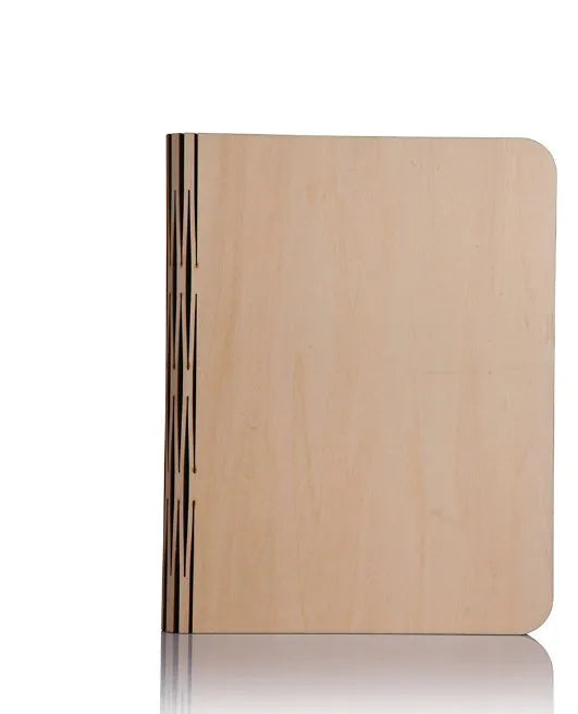 Solid wood book light in three sizes with USB cable, showing white and warm white light options.