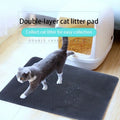 Black waterproof EVA cat litter mat with honeycomb surface and quilted edge