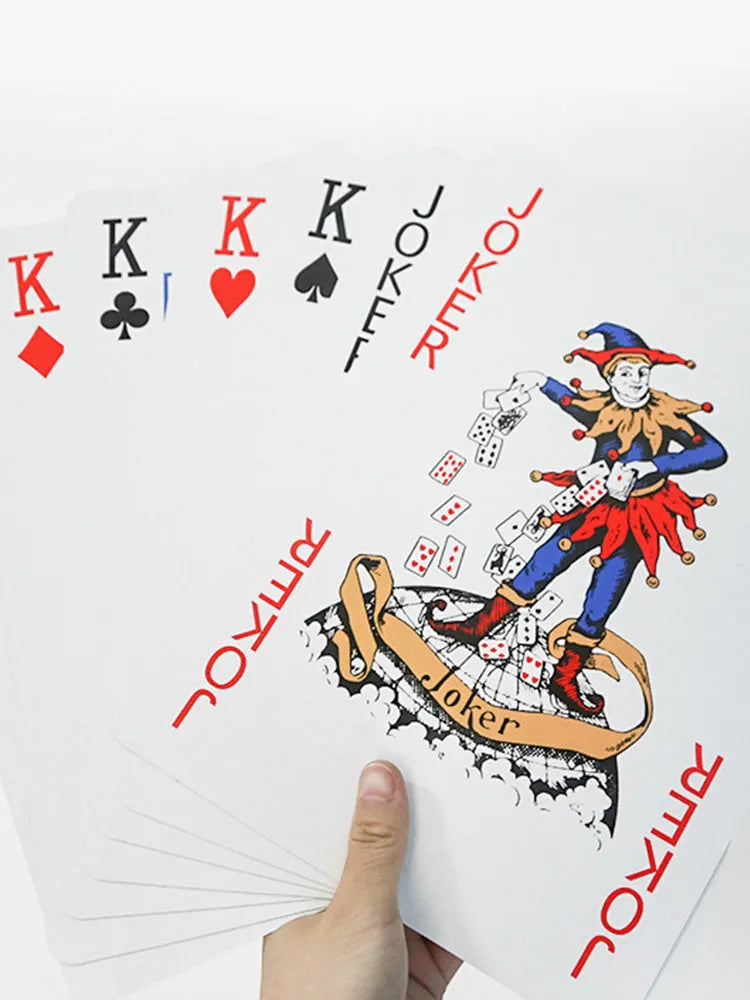Oversized playing cards in four, six and nine times size for Fighting Landlord table games.