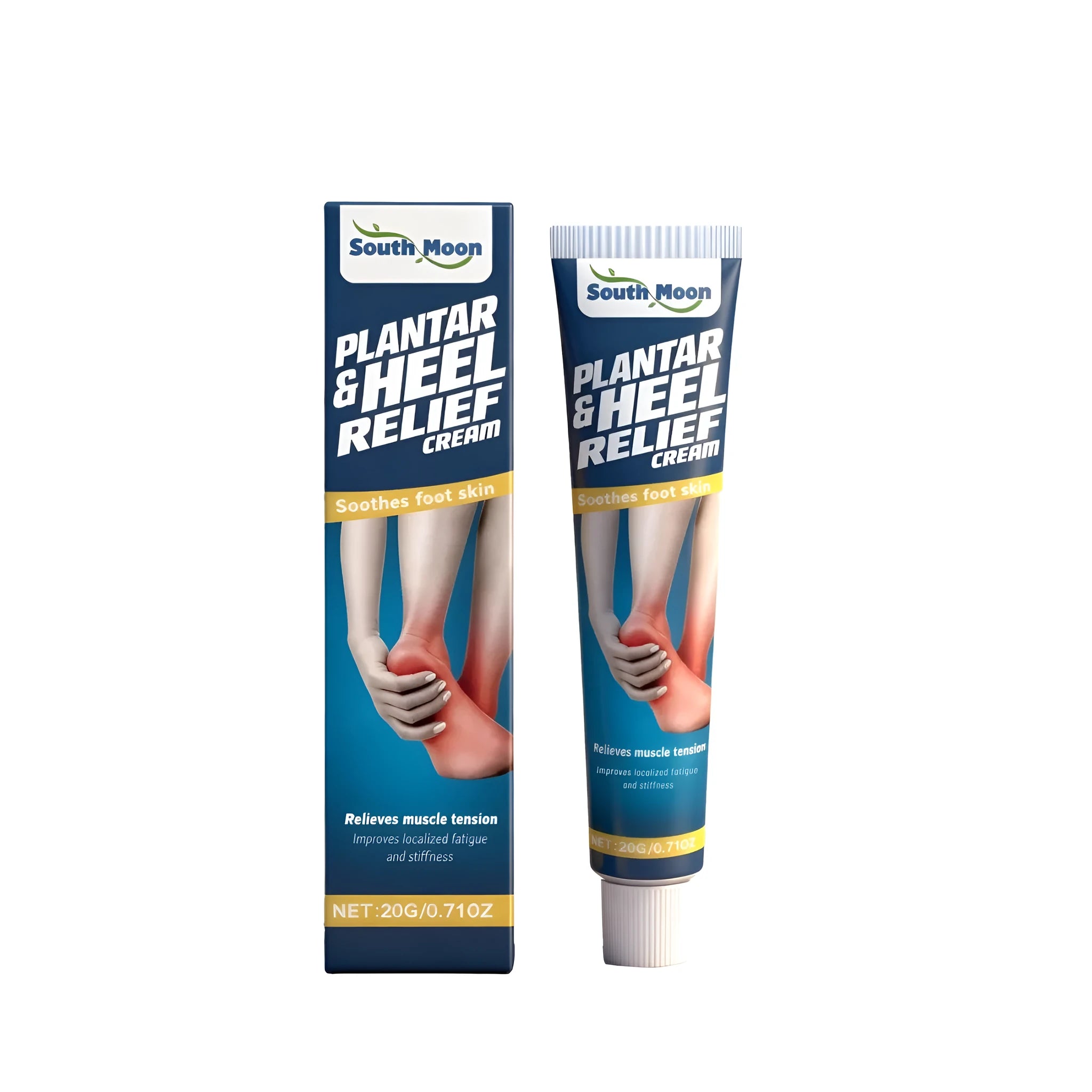 20g tube of Plantar Heel Relief Cream with active ingredients mint leaves and horse chestnut
