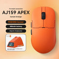 Small wireless gaming mouse with PAW3395 sensor in Yunfeng White colour, showing compact shape and USB cable.