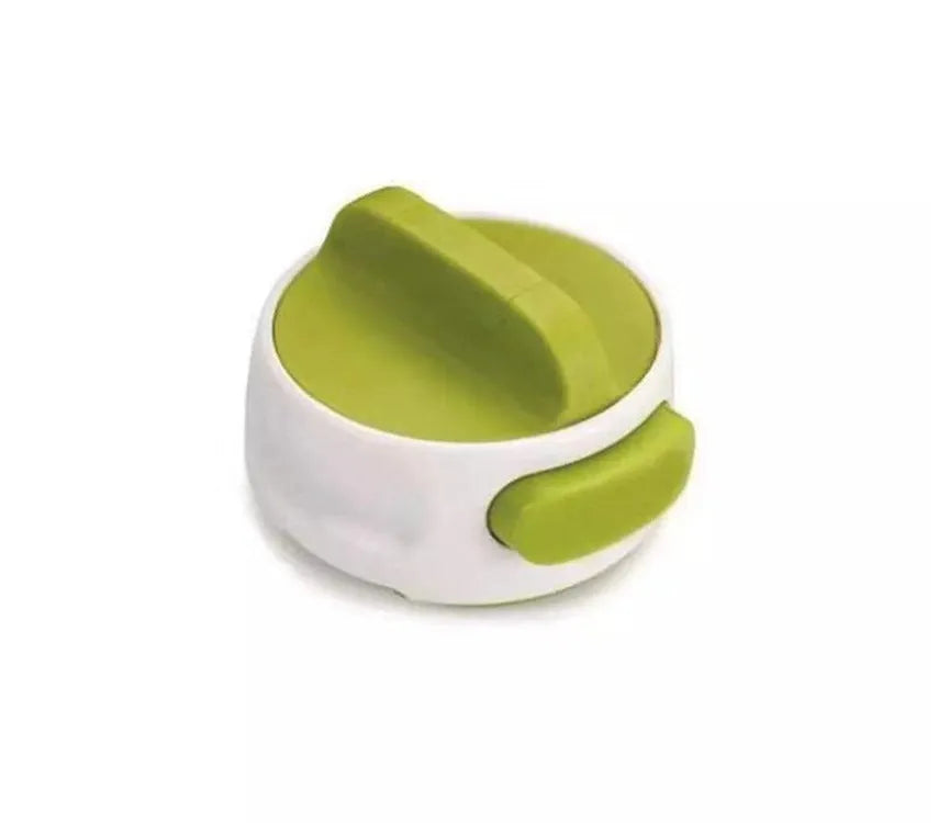 Green stainless steel bottle opener with screw mechanism for jars and bottles