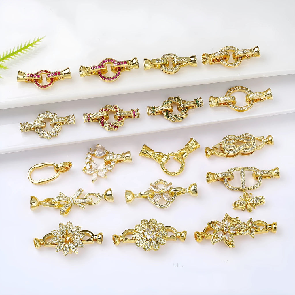 Small gold plated chain buckle for DIY jewellery and pearl necklace making