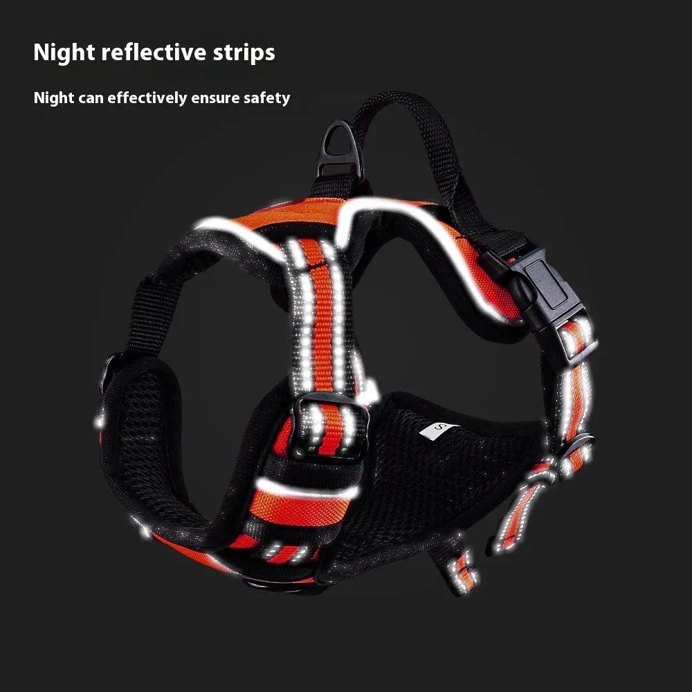 Adjustable dog chest strap harness in Oxford cloth available in multiple colours and sizes