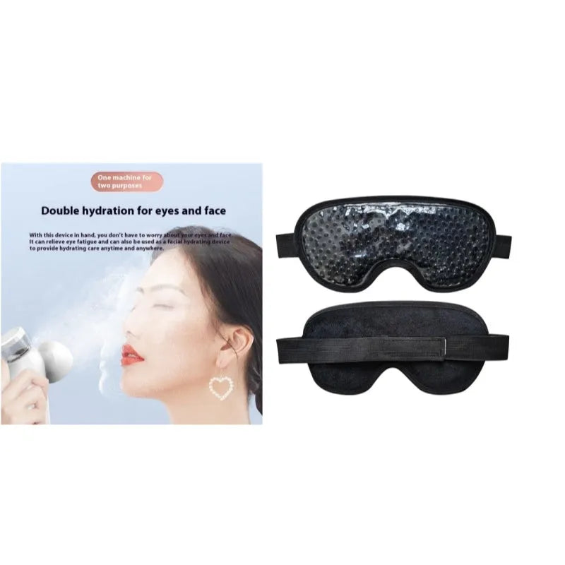 White portable rechargeable eye warm compress device with eye mask.