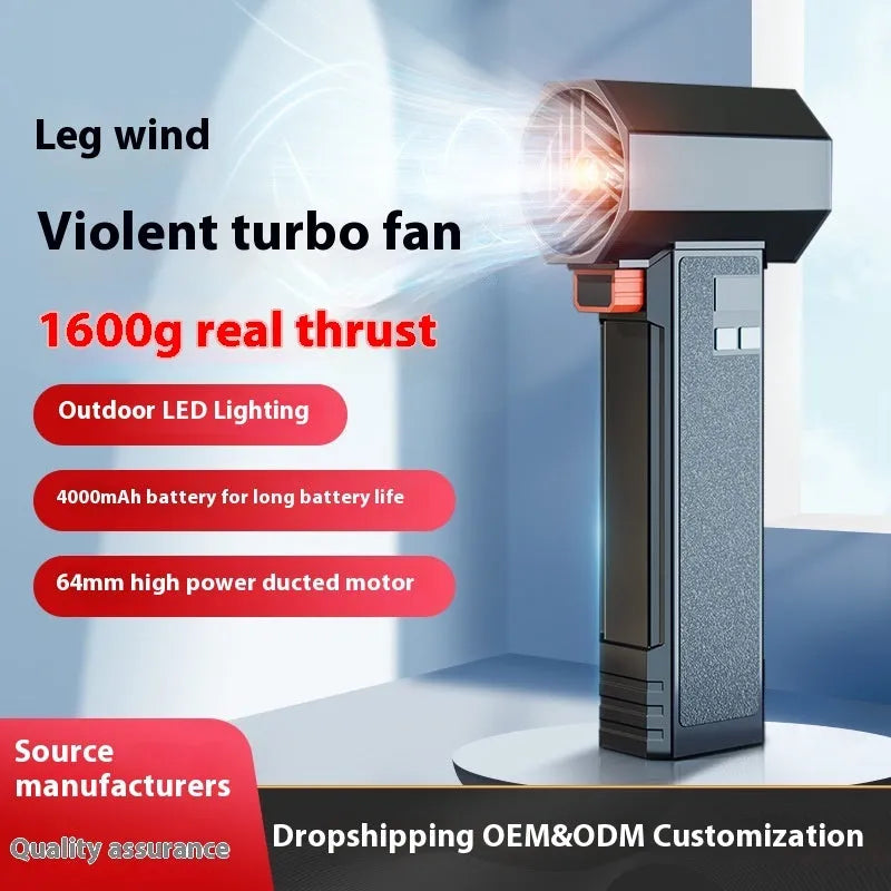 Ducted high-speed turbofan electric blower for car washing and outdoor dust removal