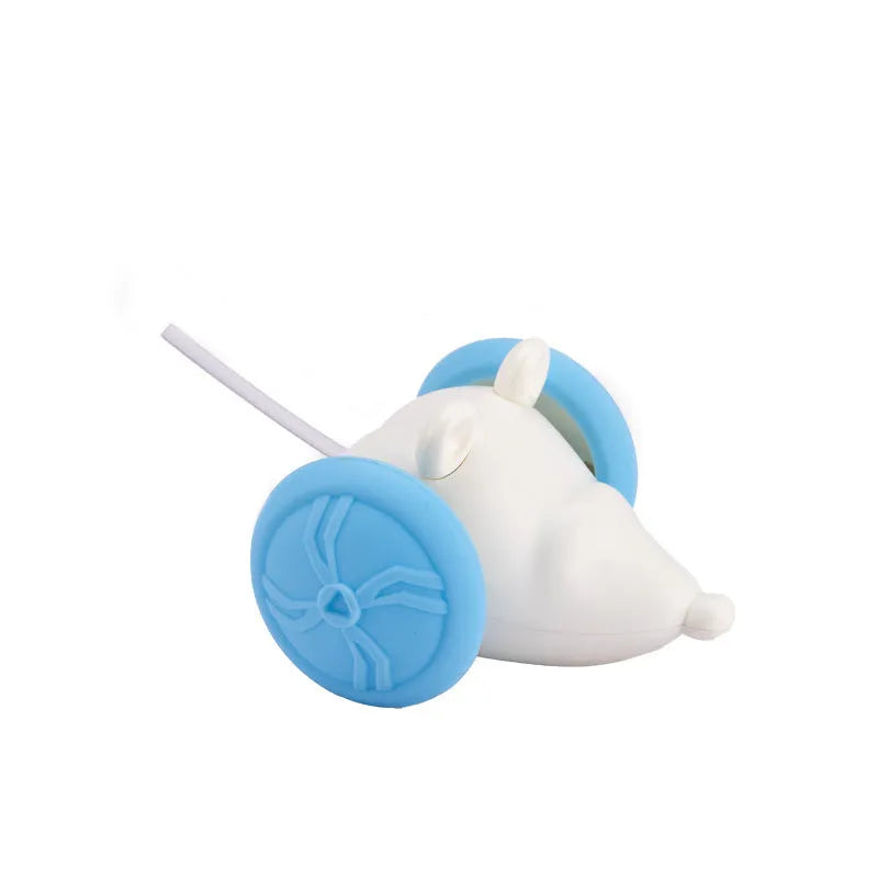 Electronic cat toy with robotic mouse design and remote control for interactive play
