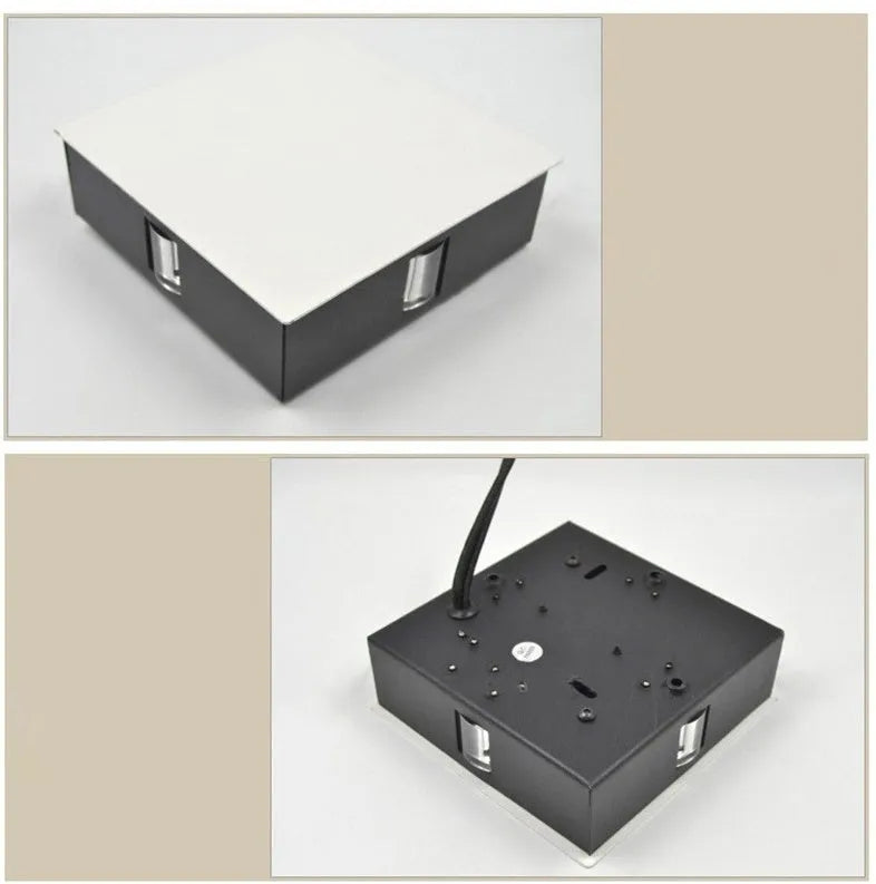 Modern square and round aluminium LED wall light in warm white or white light colour