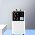 White and stainless steel ozone generator for treating fruits and vegetables, showing air-cooled vents.