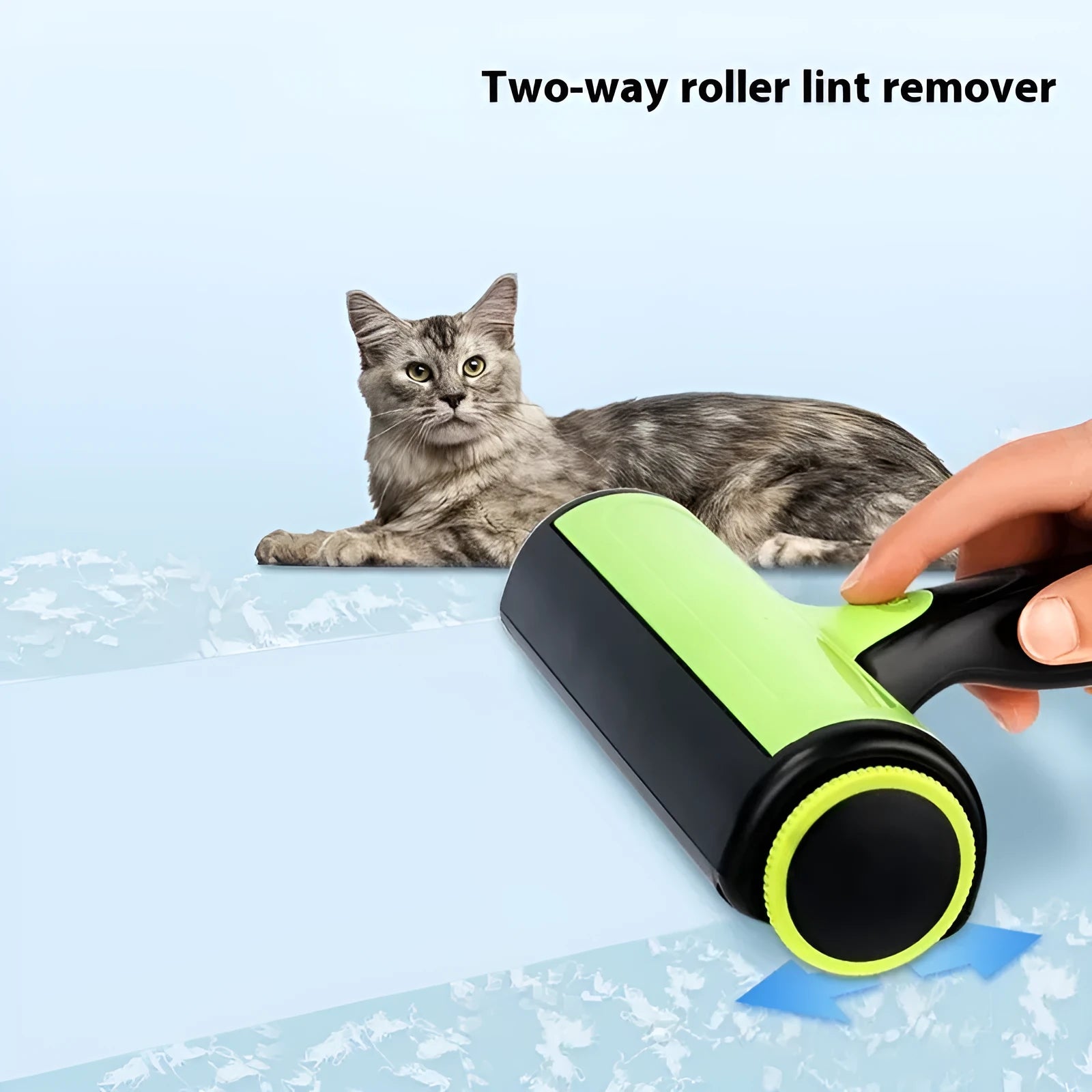 Automatic pet hair lint roller with two-way rotating sticky brush for sofa cleaning