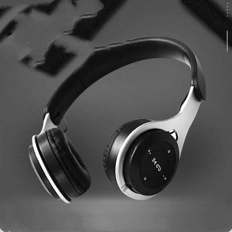 Binaural wireless headset in Black with head-mounted design and Bluetooth 5.0
