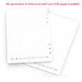 Loose spiral notebook filling paper with 64 Zodiac Forest Paper sheets and metal core refills for 6-hole binders