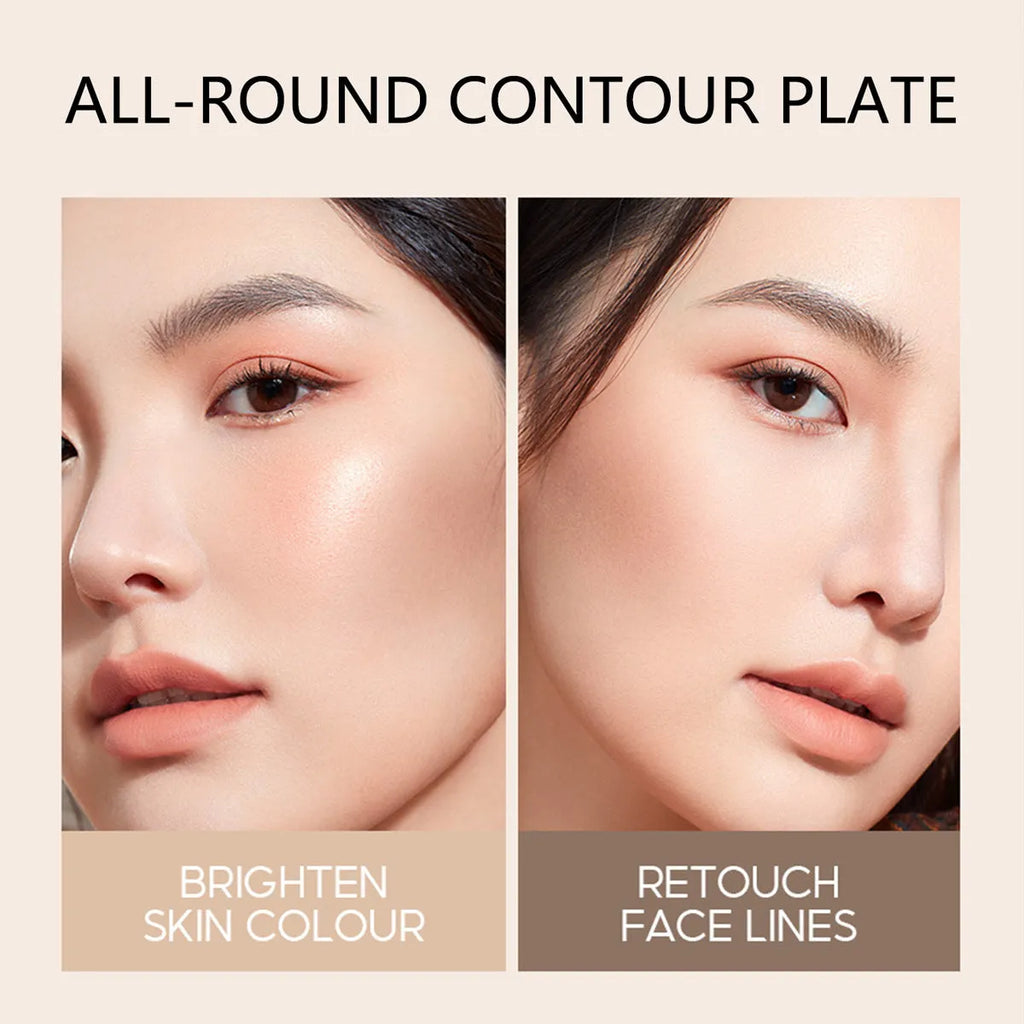 Matte brightening base contour compact 16.8g with eye shadow plate in F583 colour box for women