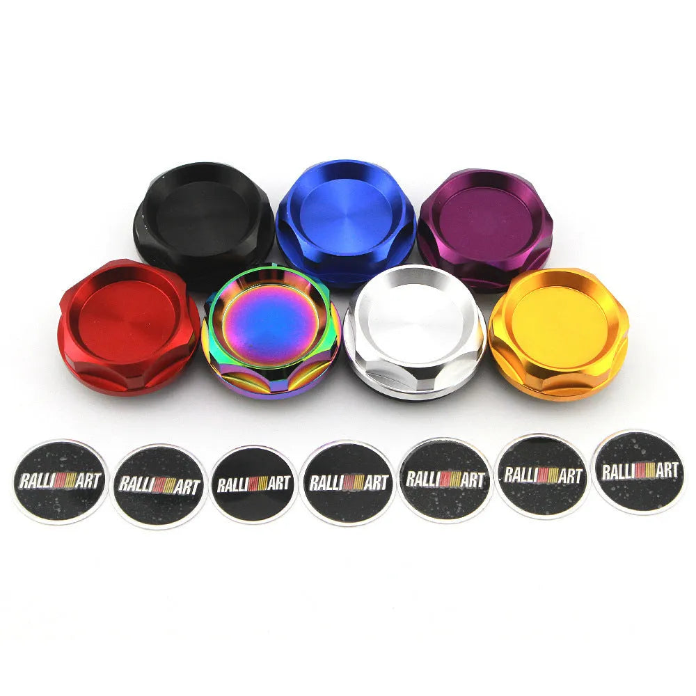 Aluminium alloy oil filter cap for Mitsubishi cars in a selection of six colours