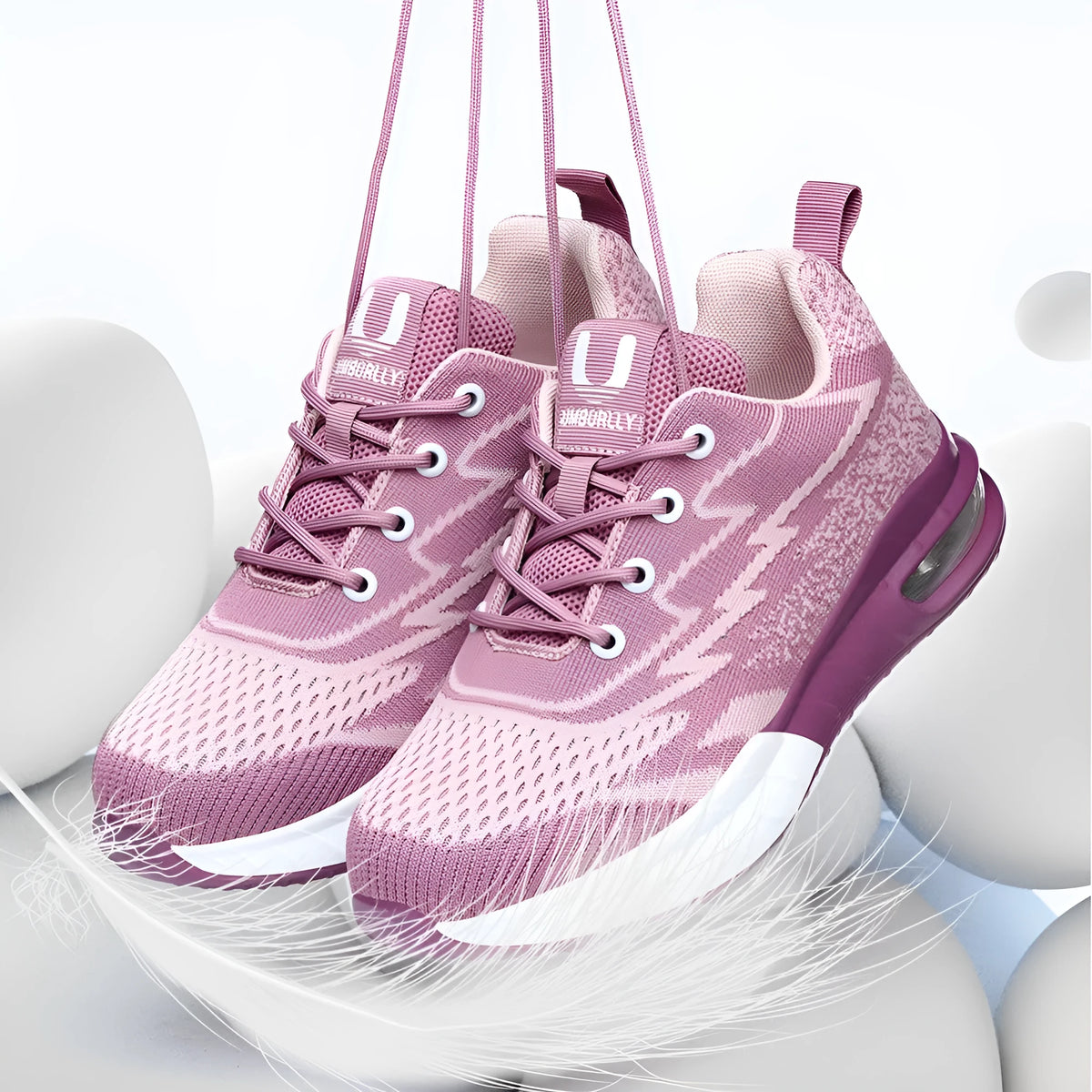 Women's safety trainers with steel toe and Kevlar midsole, flying woven upper, rubber sole, pink or black, EU35-41