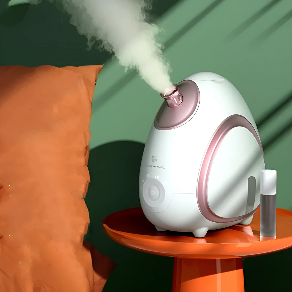 White household face aromatherapy steamer with 300mL water tank and hot cold fog modes