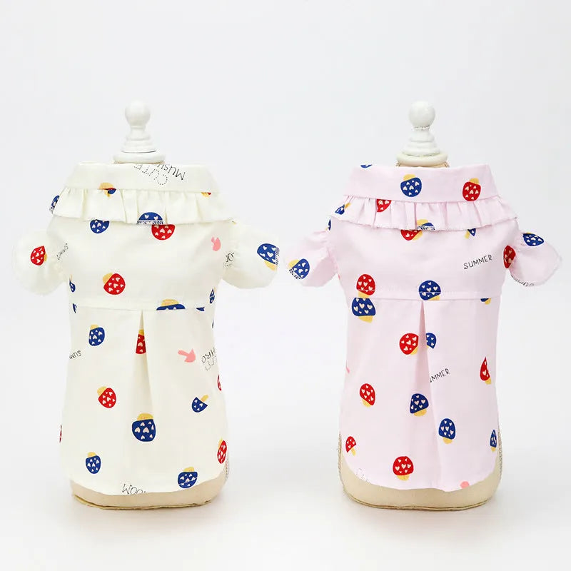 Cotton thin pet shirt mushroom beige colour with vest style pull-on design for small to large dogs