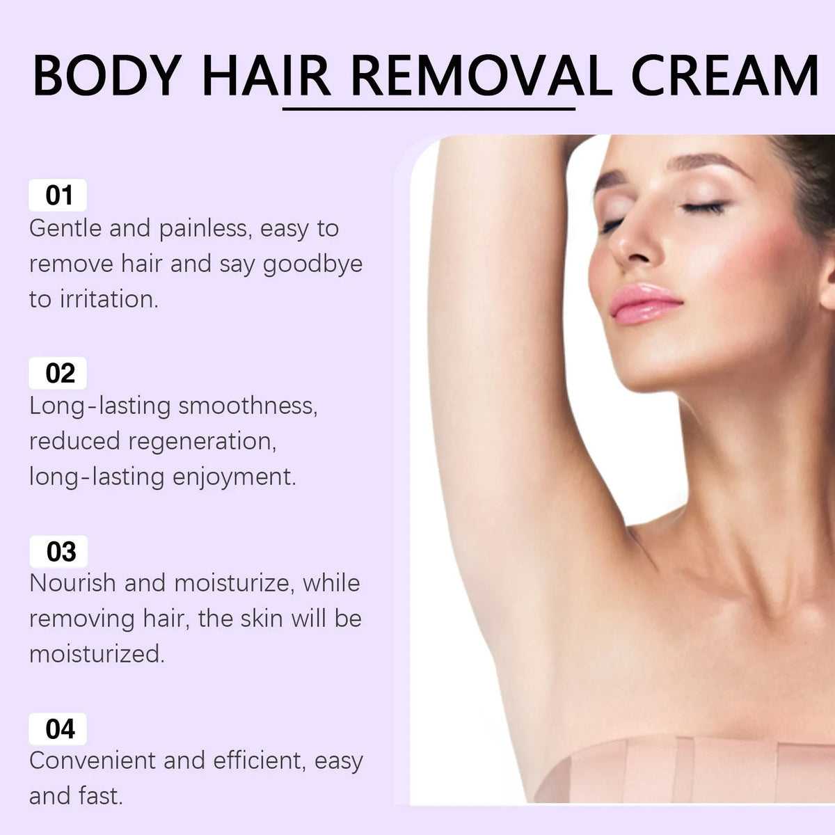 Ouhoe Gentle Body Depilatory Cream 100g tube for body hair removal with scraper included in the pack