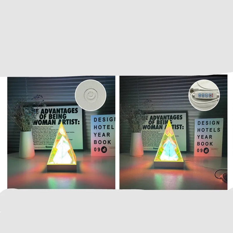 Colourful neon small night lamp with touch dimming, USB charging, acrylic body, 12cm diameter, 20cm height