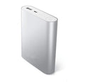 Large-capacity 10400mAh power bank in silver with alloy shell