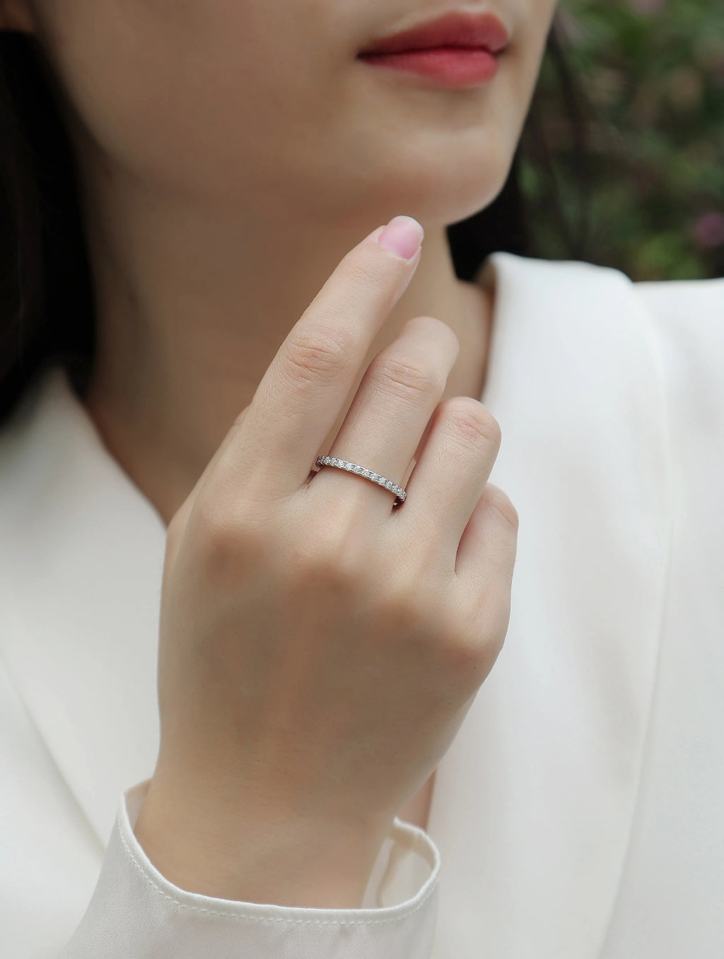 Daytime moissanite wedding ring set in gold and rose gold, S925 silver with platinum plating, sizes 5-9, gift box included
