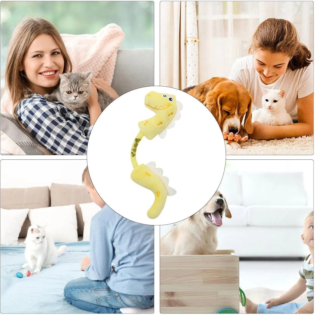 Four-piece interactive cat toy set with chew toys, catnip ropes, springs and kicker toys