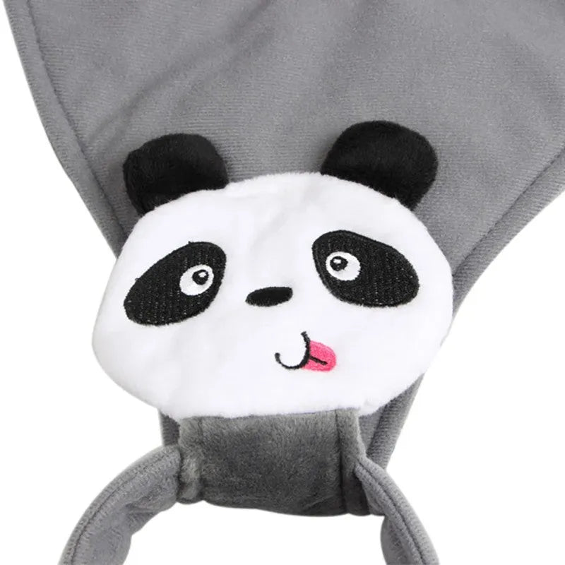 Animal pattern feeding cloth with Velcro straps on a stroller, one size, polyester cotton filling.