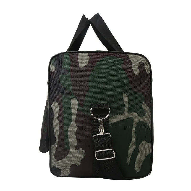 Camouflage pattern waterproof luggage bag with below 20-litre capacity and striped polyester lining