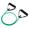 Colour-coded adjustable chest expander with yellow, green, red, blue, and black TPE resistance bands.