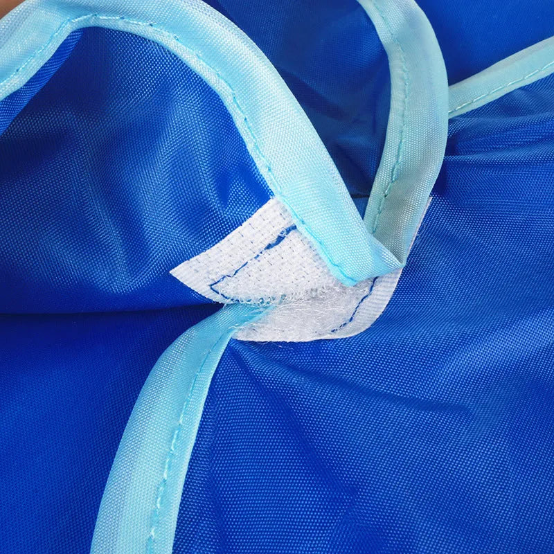 Children's painting bib apron in blue polyester synthetic fibre size M for height 120cm