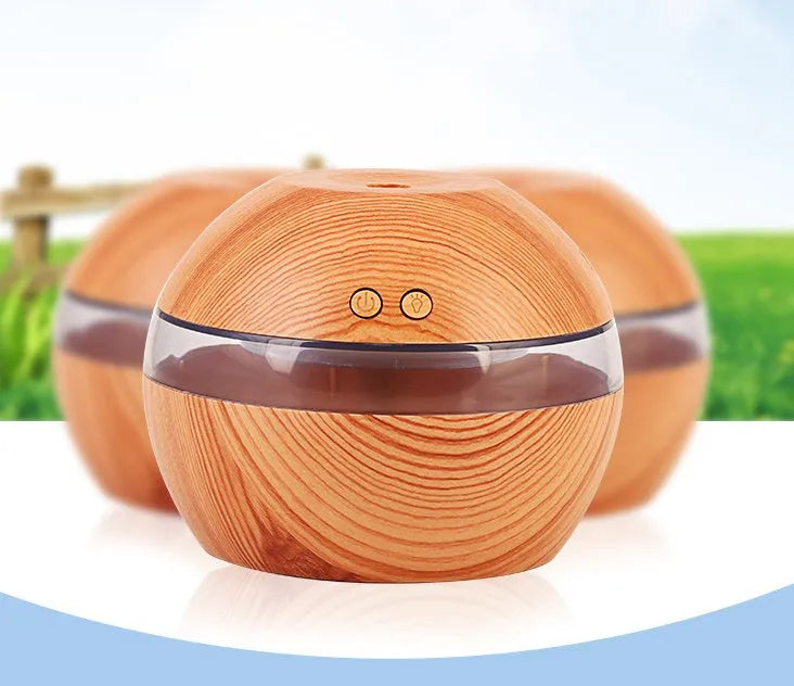 Essential oil diffuser humidifier with 300ml tank and USB power, 110x110x90mm, ABS material