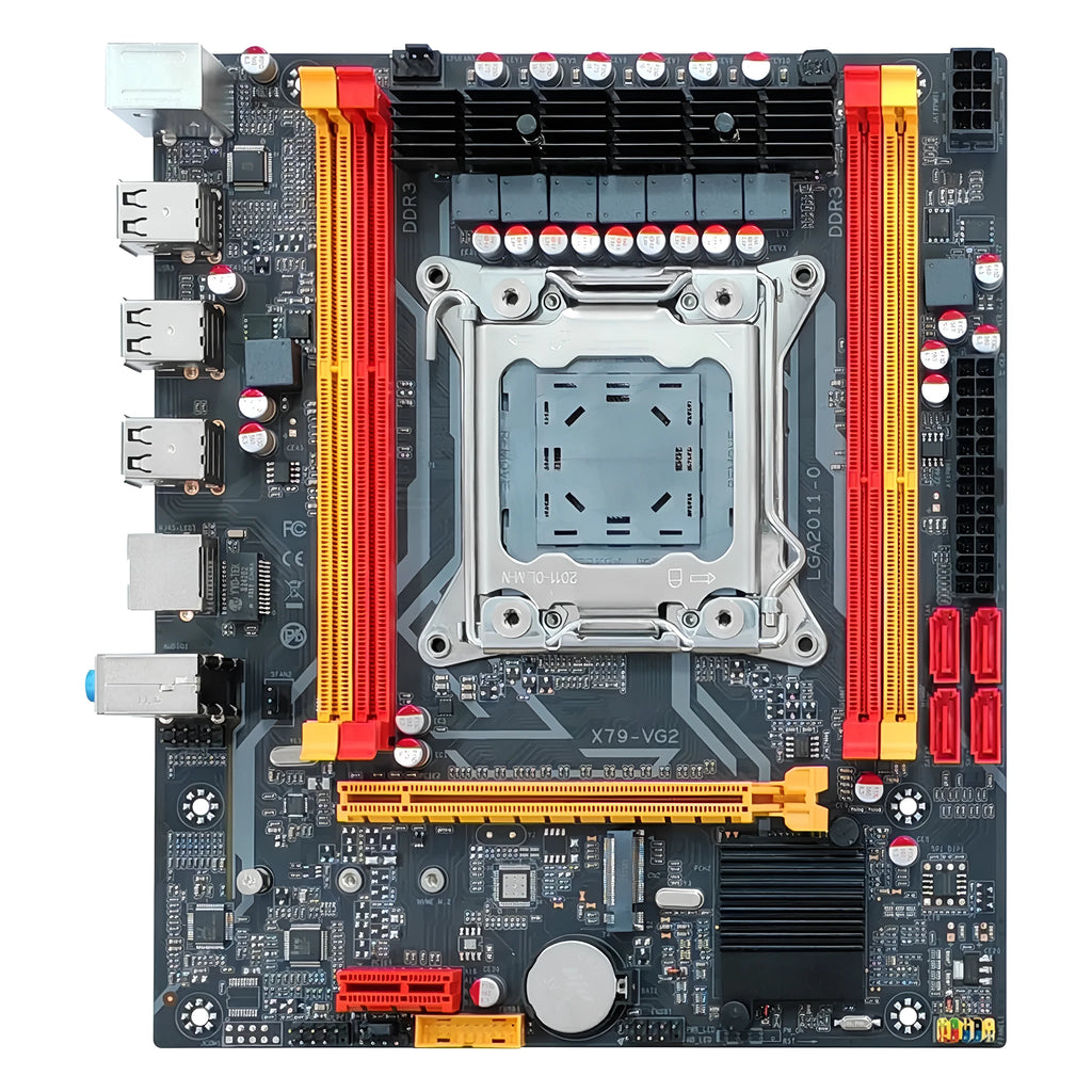 Desktop Motherboard LGA 2011 Socket DDR3 Four-Slot MicroATX Board Supports 128GB RAM M.2 SATA 6 USB Ports New Computer Motherboard Plastic Build