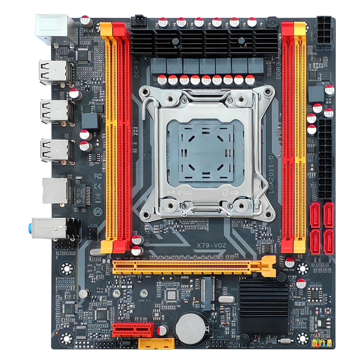 Desktop Motherboard LGA 2011 Socket DDR3 Four-Slot MicroATX Board Supports 128GB RAM M.2 SATA 6 USB Ports New Computer Motherboard Plastic Build