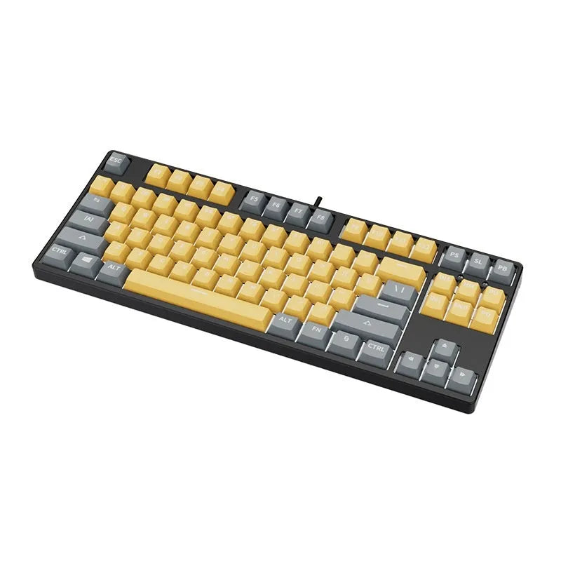 87-key mechanical gaming keyboard with two-tone colour design and hot-swappable switches