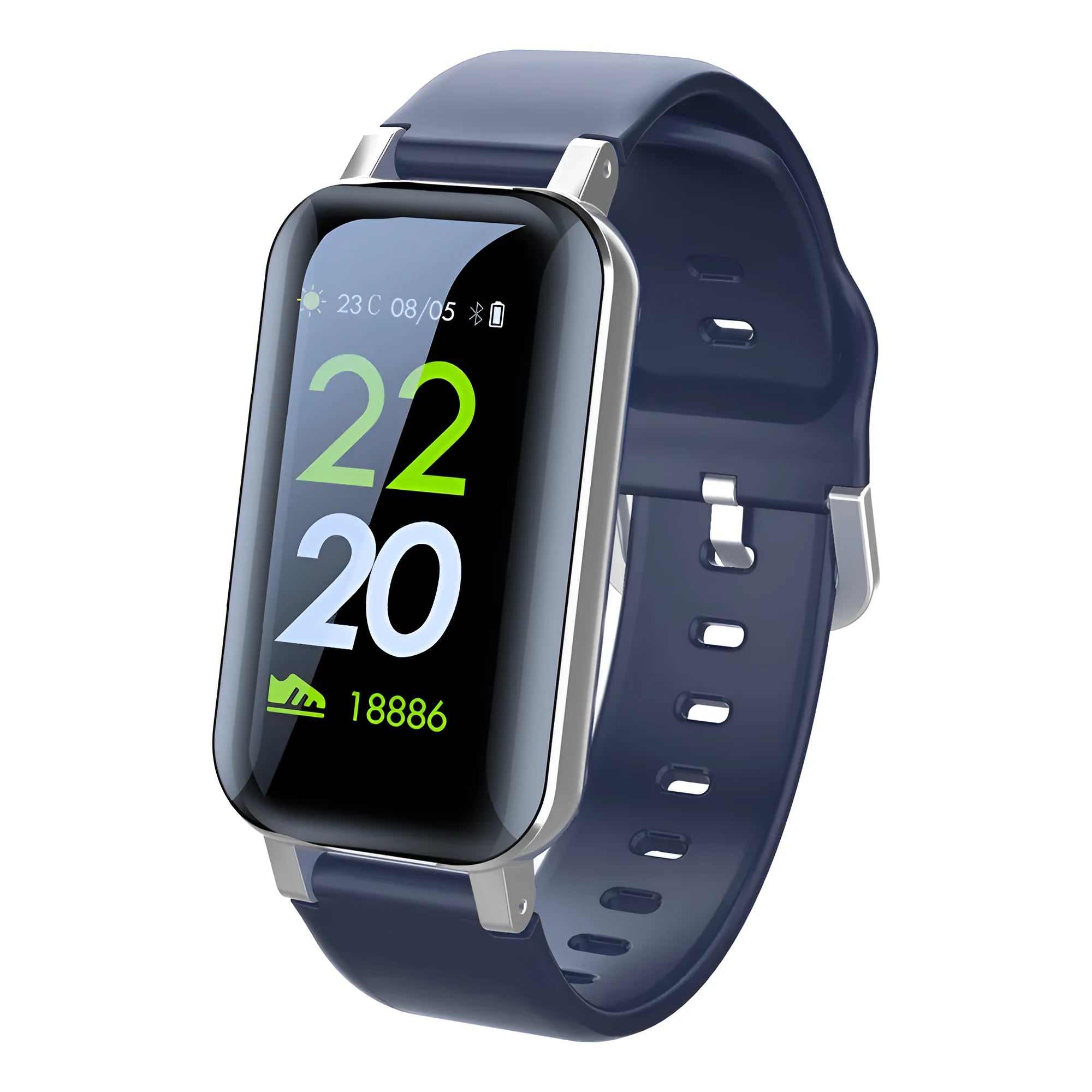 Call Bracelet smart fitness tracker in black, blue, or coffee colour on a wrist.