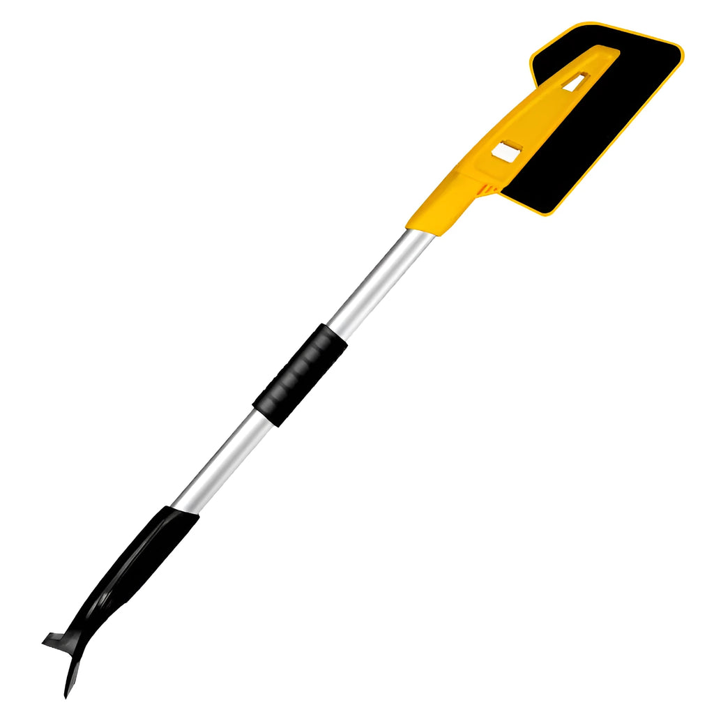 Yellow multifunctional snow shovel 68cm length for automotive snow removal made of ABS EVA aluminium alloy
