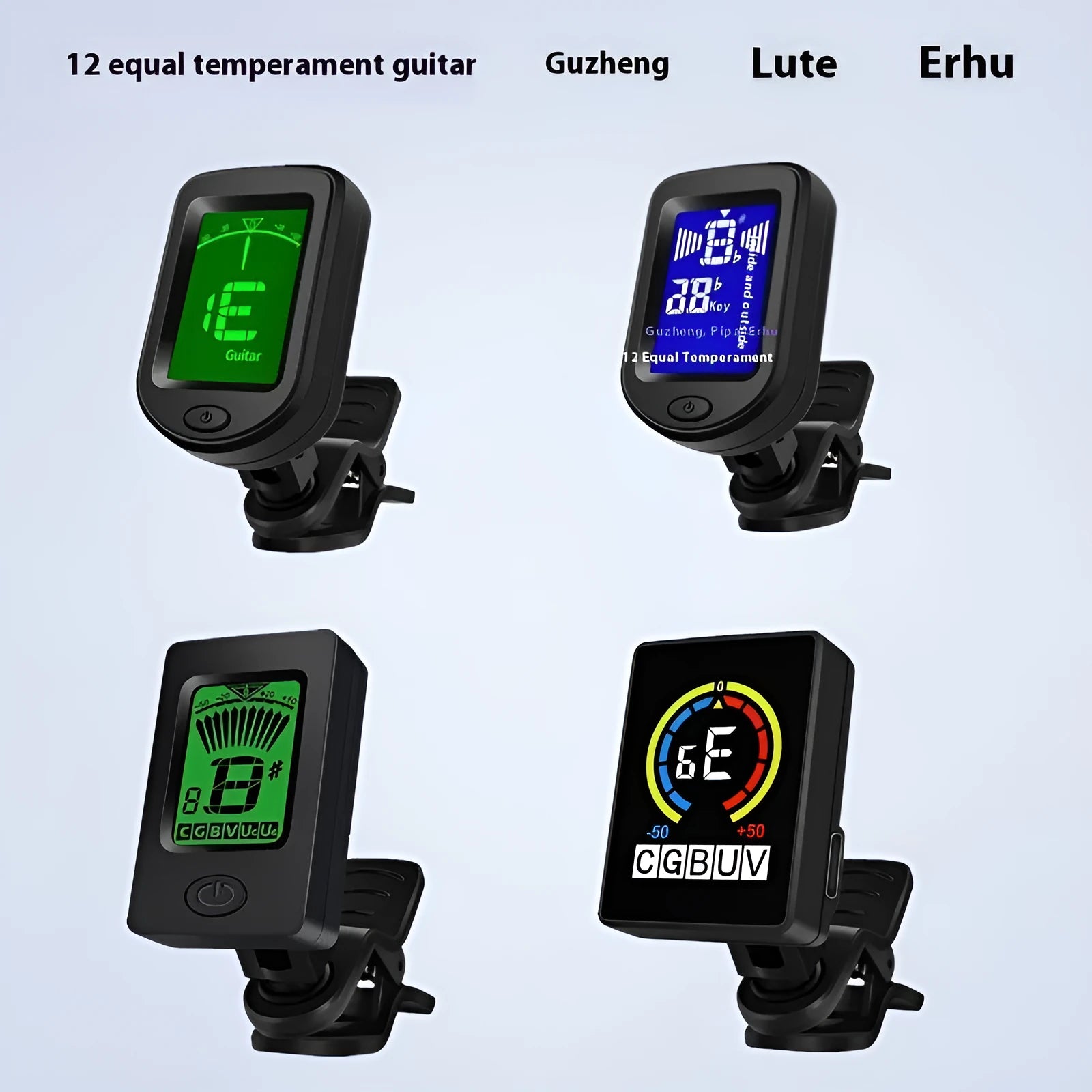 Average method chromatic tuner for guitar ukulele bass violin with compact 45x30x45mm dimensions