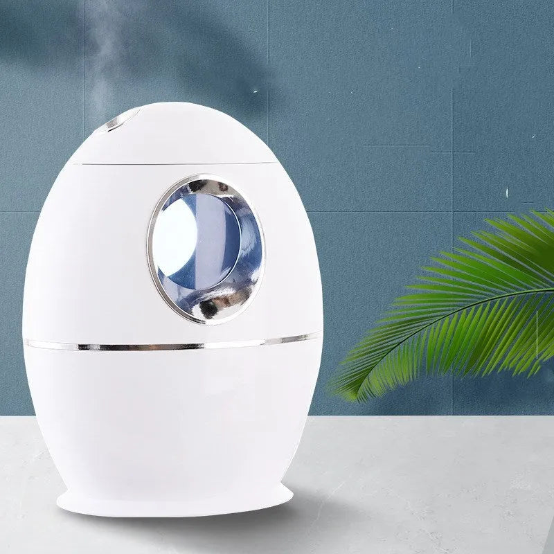 White columnar household air disinfection humidifier with anion function and USB cable.