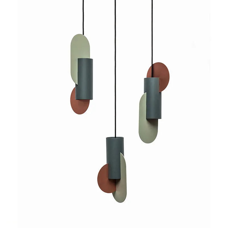 Nordic creative single head small LED chandelier in white grey pink finish, 250x500mm, for dining room or bedroom.