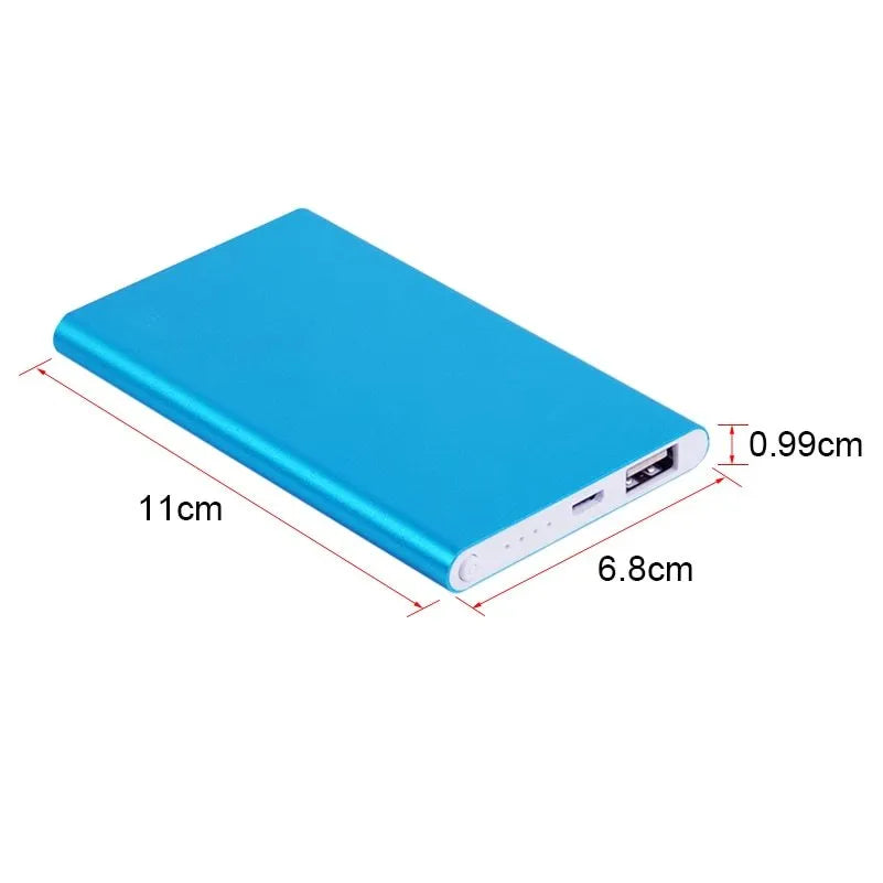 Ultra-thin mobile power bank 4500mAh actual capacity alloy shell in black