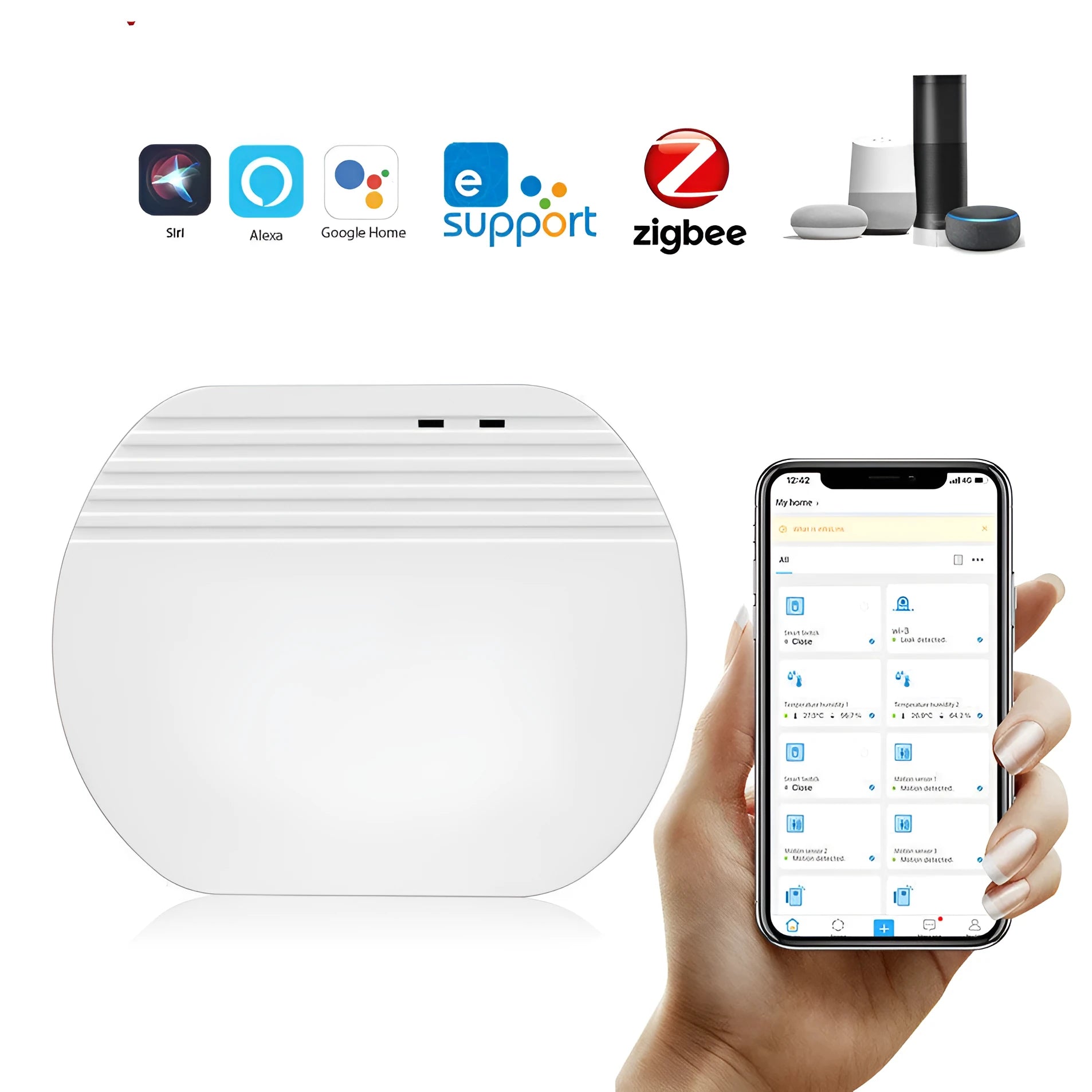 Smart Home Wireless Gateway Zigbee 3.0 Hub Compatible With SONOFF and EWelink Devices Remote Control via App Wi-Fi 2.4G and 4G Mini White Gateway for Switches Sensors Dimmers and Smart Scenes