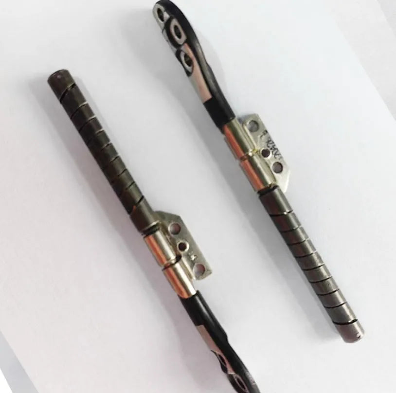 Pair of silver laptop screen hinge spindles for MacBook Pro 15-inch A1286 model.