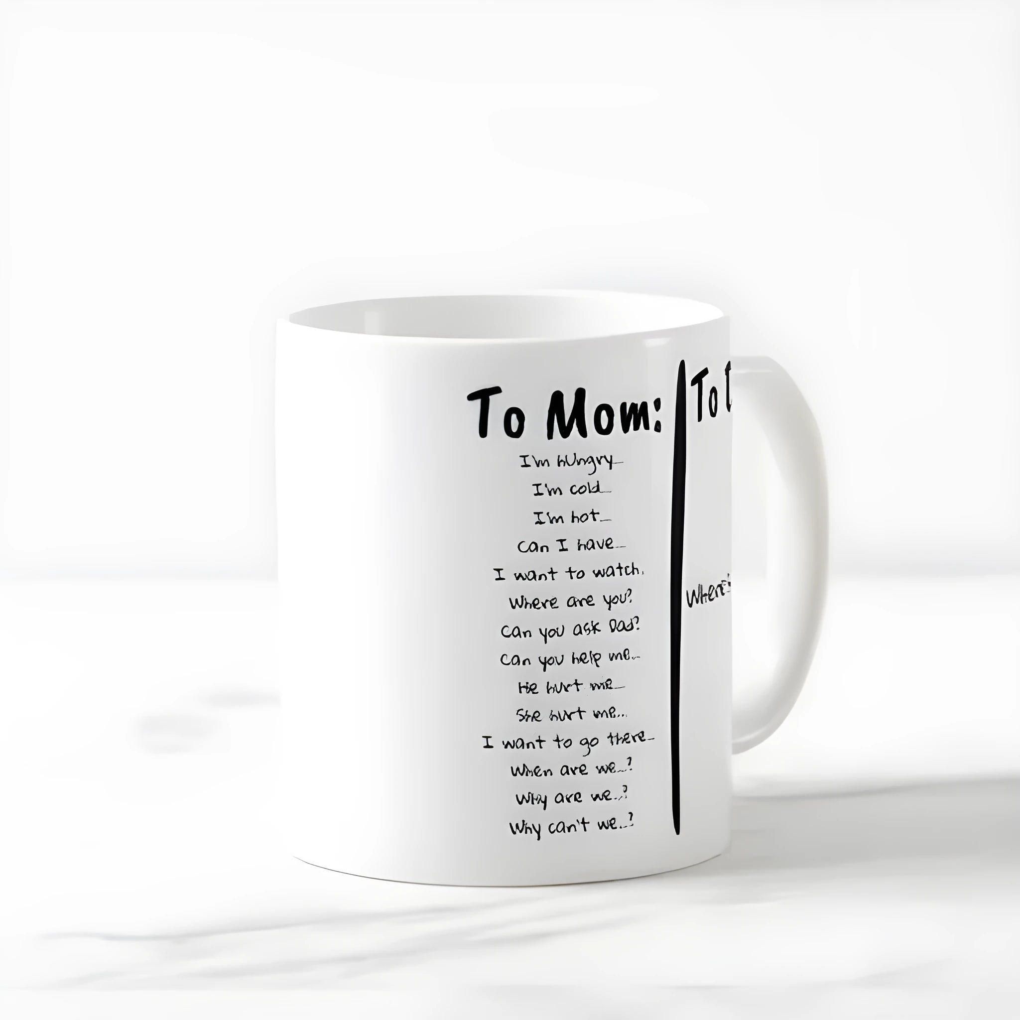 Ceramic mug 350ml with single sided funny pattern for mothers