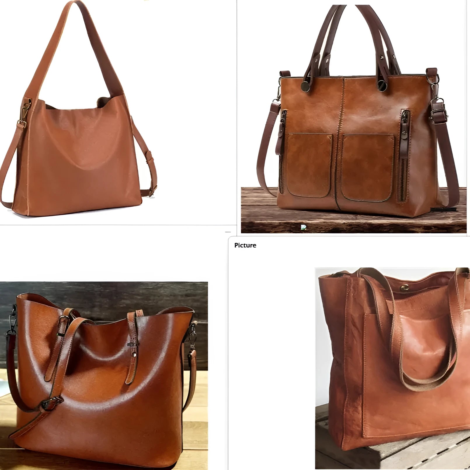Ladies' solid colour PU leather shoulder bag with zip closure and adjustable strap